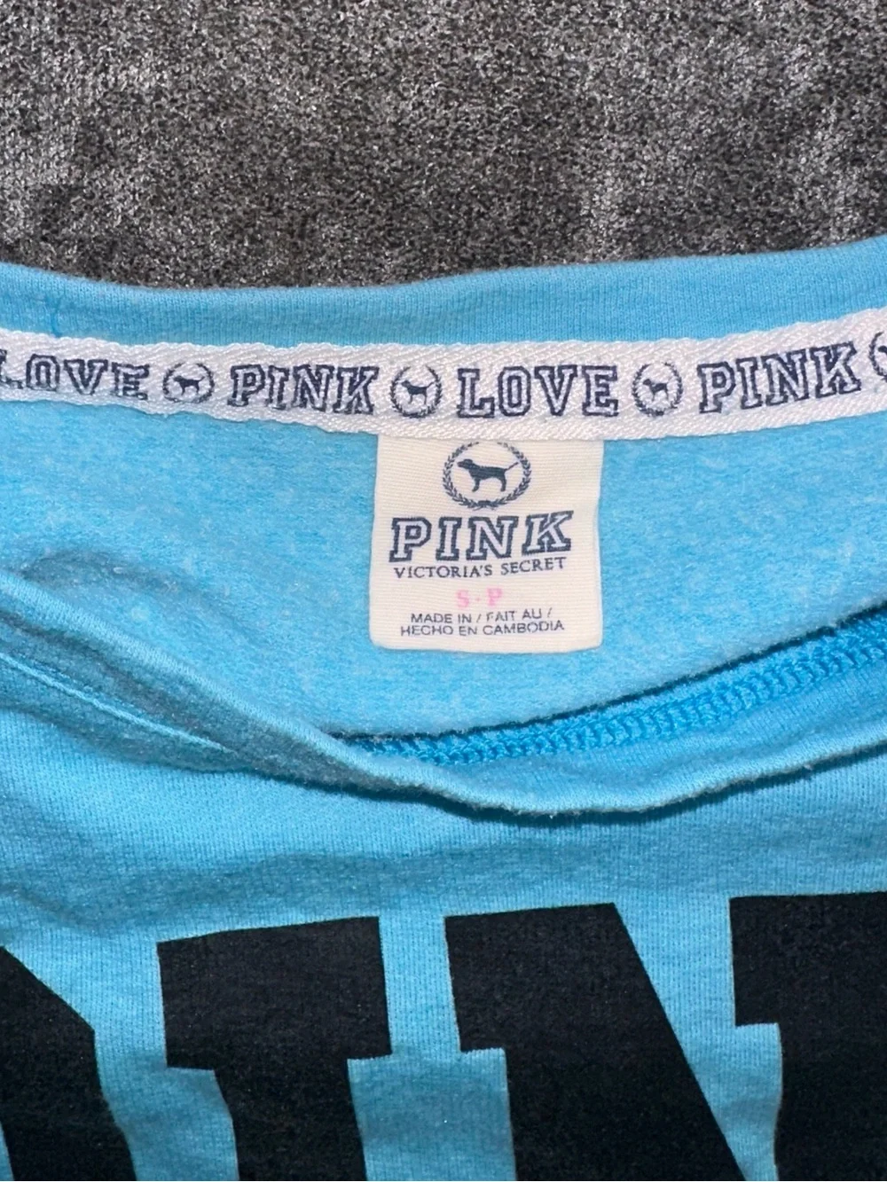 PINK Victoria's Secret Bright Blue Long-Sleeve Logo Tee & leggings (SET)